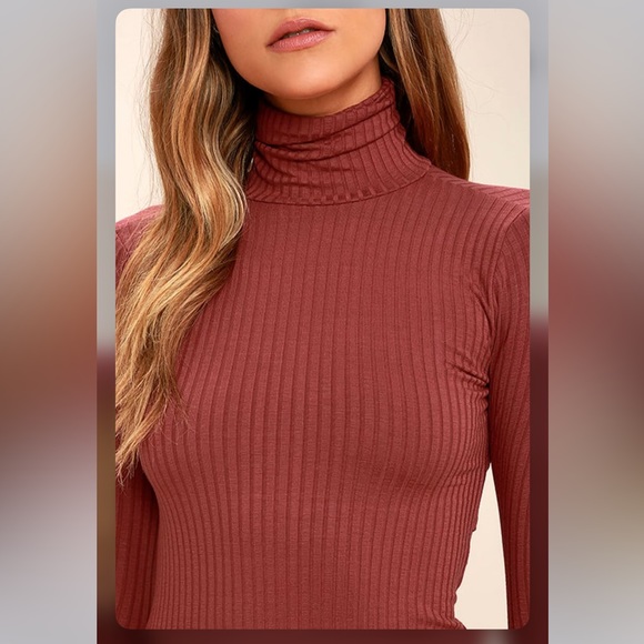 S - Lulu’s Party Goer Rusty Rose Long Sleeve Bodycon Dress - Picture 6 of 8